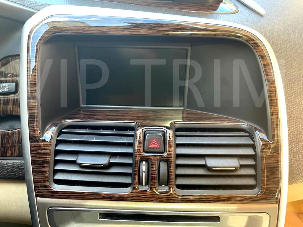 For XC60 Trim Console Dashboard Decor Frame Set Cockpit Decor Dashboard Kit Wood Carbon Silver Black Trim Cover Coating Set