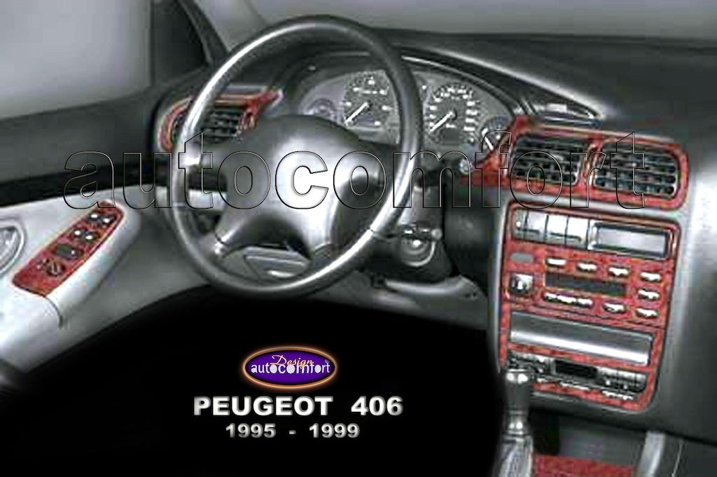 Peugeot 406 Console/Mahogany Trim 1995-1999 21.pcs (522937766)-Silver