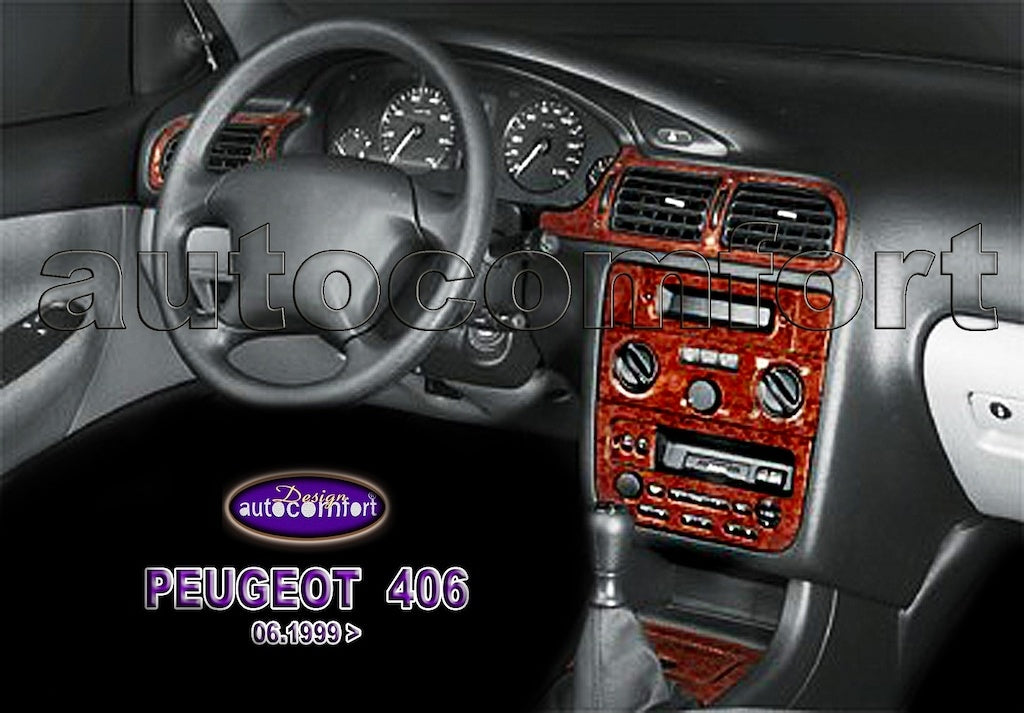 Peugeot 406 Console/Mahogany Trim 1999+ 11.pcs (521809299)-Silver