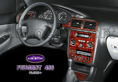 Peugeot 406 Console/Mahogany Trim 1999+ 11.pcs (521809299)-Silver
