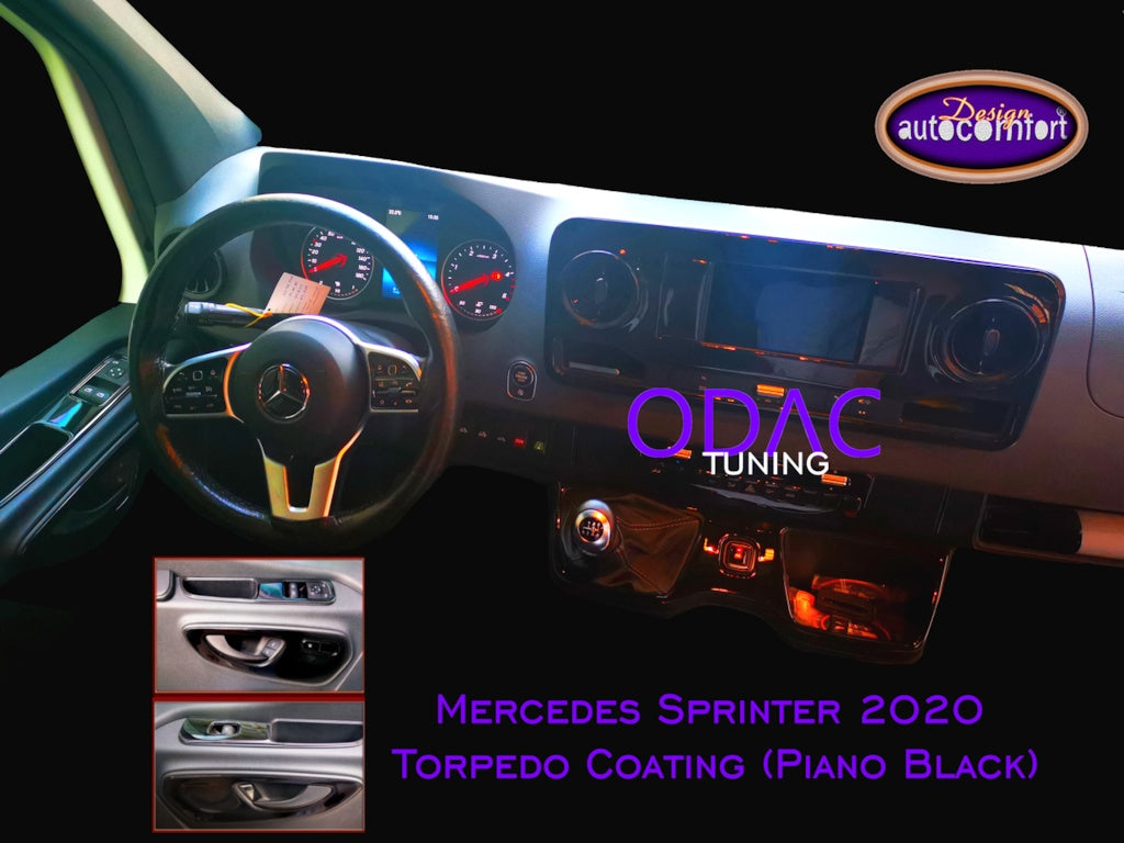 Mercedes Sprinter 2020 Yeni Body Dashboard Trim, Mahogany Trim-Piano Black