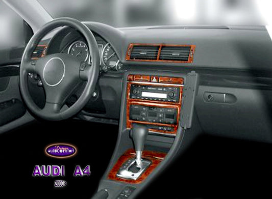 Audi A4 Console/Mahogany Trim 2000+ 14.pcs (521821936)-Silver