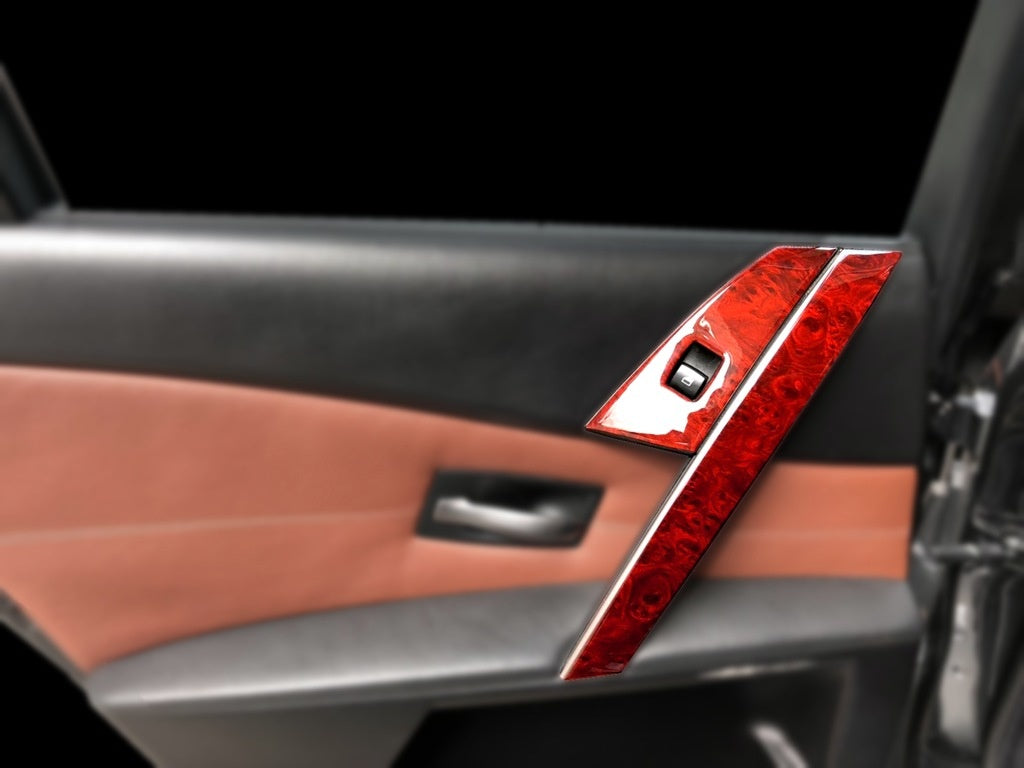 Bmw 5 E60-E61 Door Kolu Trim, Console, Mahogany Trim, Carbon-Piano Black