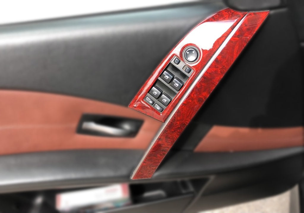 Bmw 5 E60-E61 Door Kolu Trim, Console, Mahogany Trim, Carbon-Silver