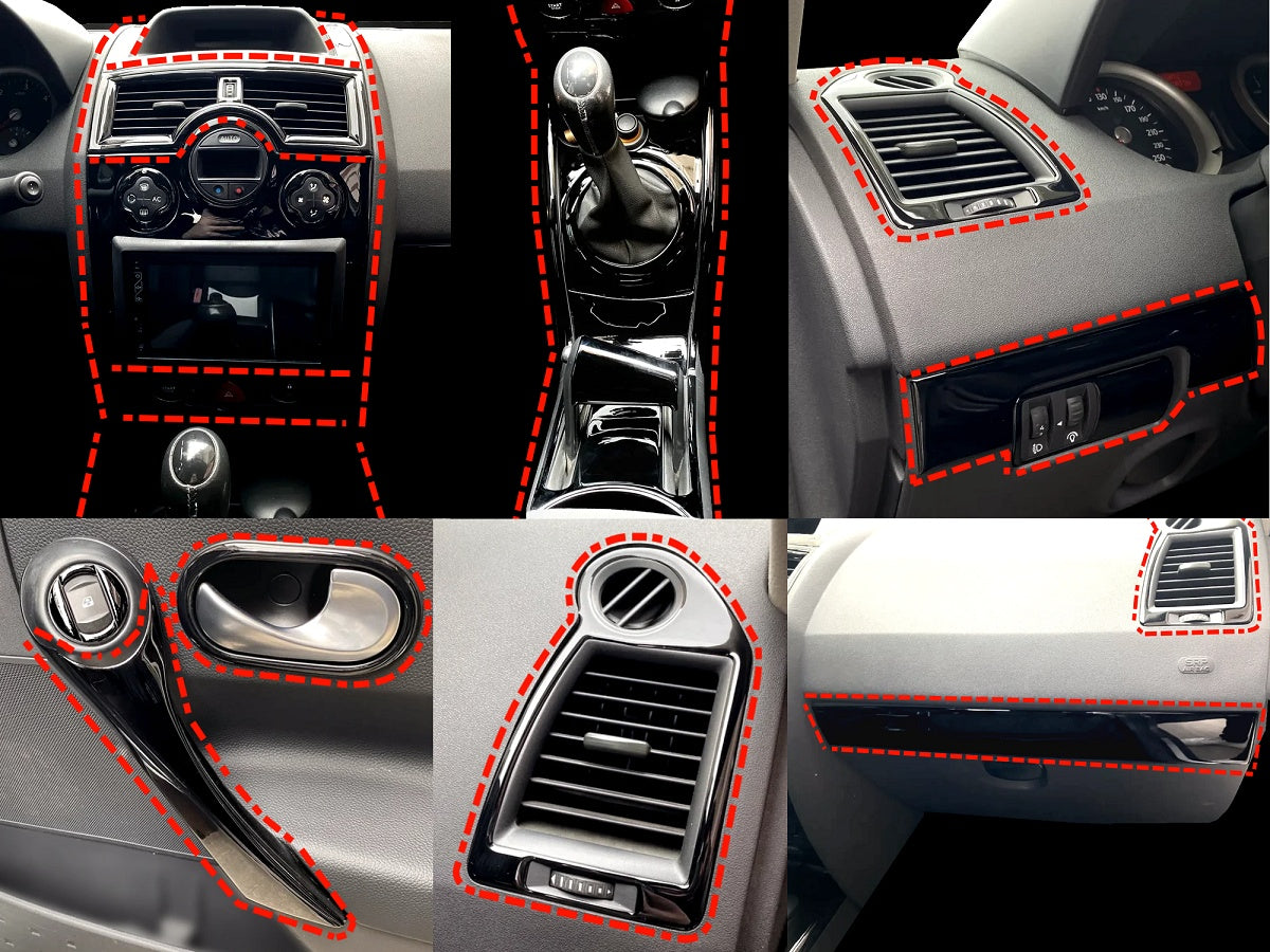 Megane 2 - Dashboard, Mahogany Trim, Full Set