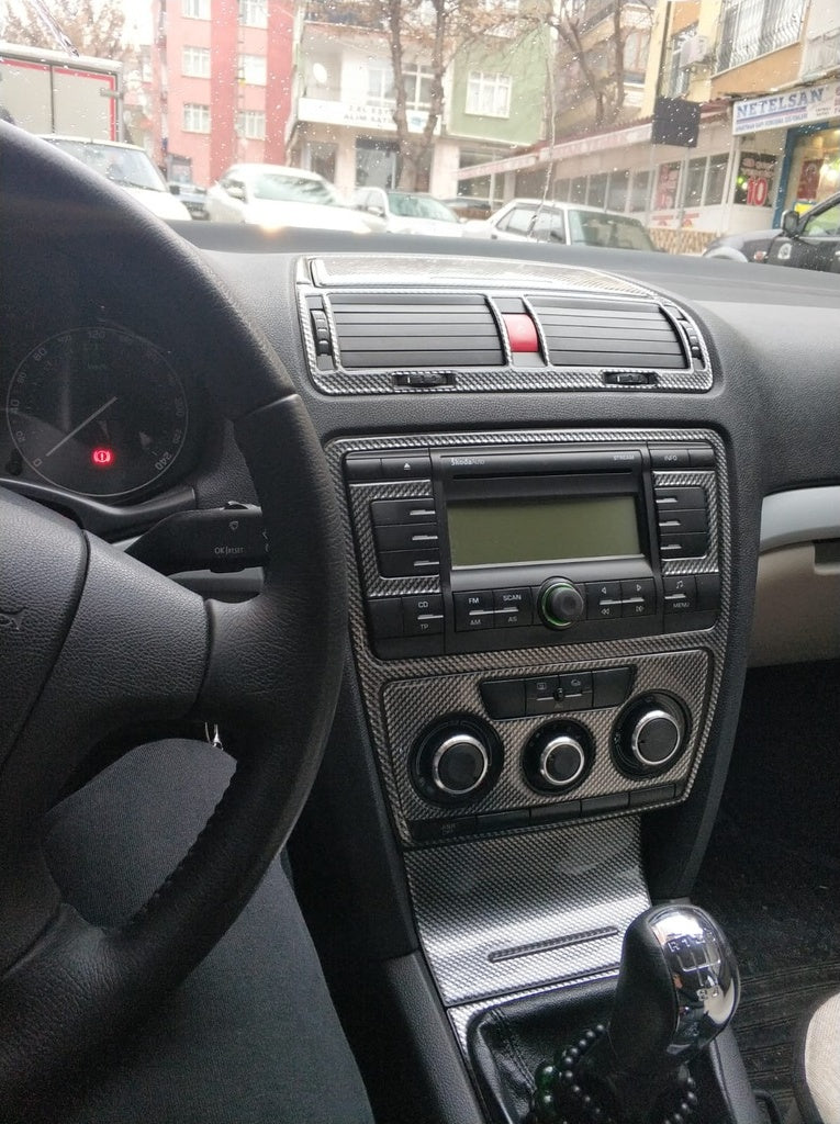 Skoda Octavia A5 Console/Mahogany Trim 2004+ 13.pcs (522077723)-Mahogany