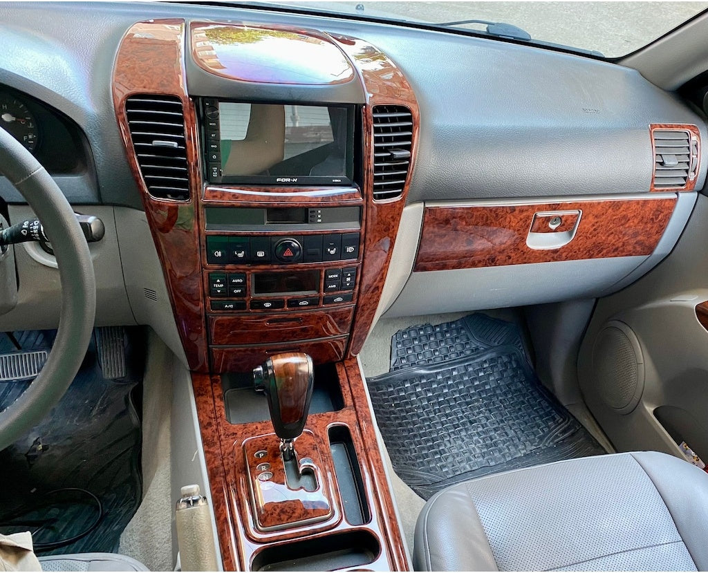 Kia Sorento 2004-2007 Console/Mahogany Trim Full Set-Piano Black