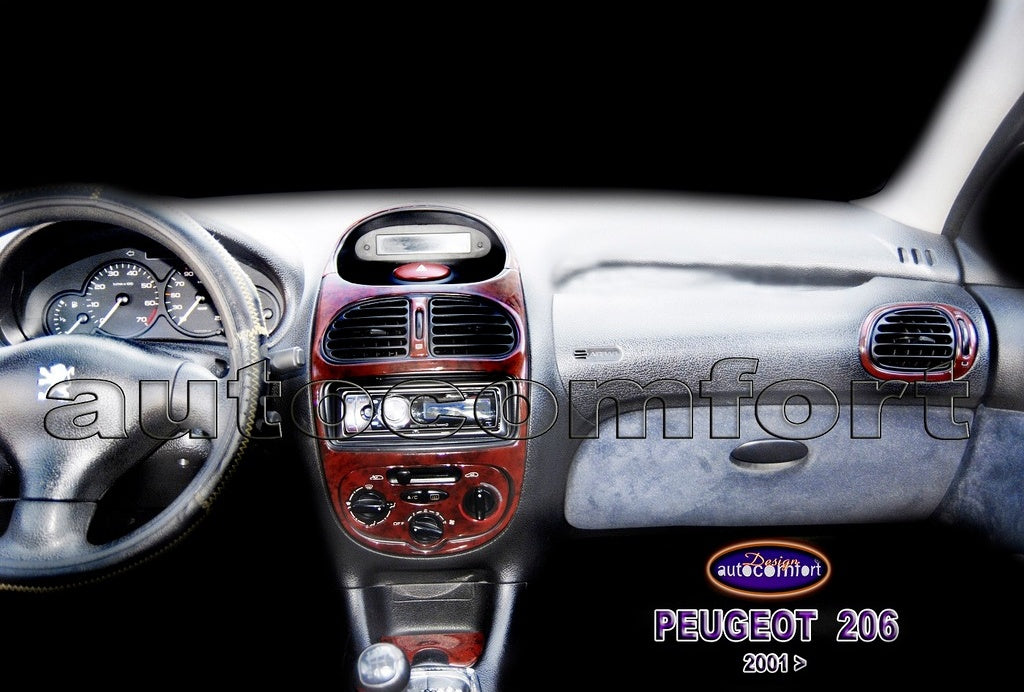 Peugeot 206 Console/Mahogany Trim 1998-2001 8.pcs (523192248)-Silver