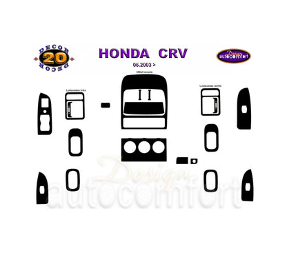 Honda Cr-V Console/Mahogany Trim 2003-2007 20.pcs (522002675)-Silver