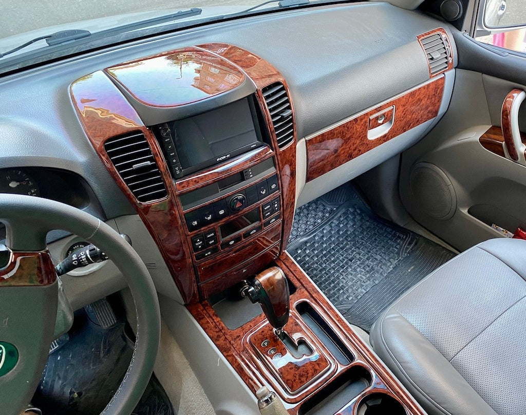 Kia Sorento 2004-2007 Console/Mahogany Trim Full Set-Piano Black