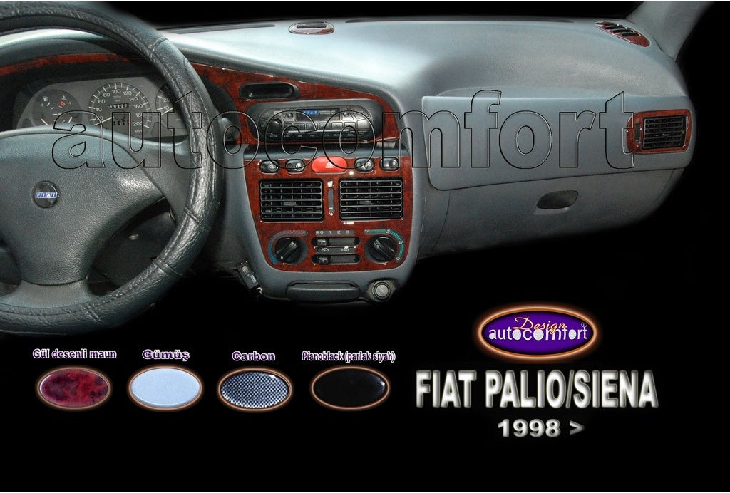 Fiat Palio Weekend Console/Mahogany Trim 1998+ 12.pcs (523350856)-Piano Black