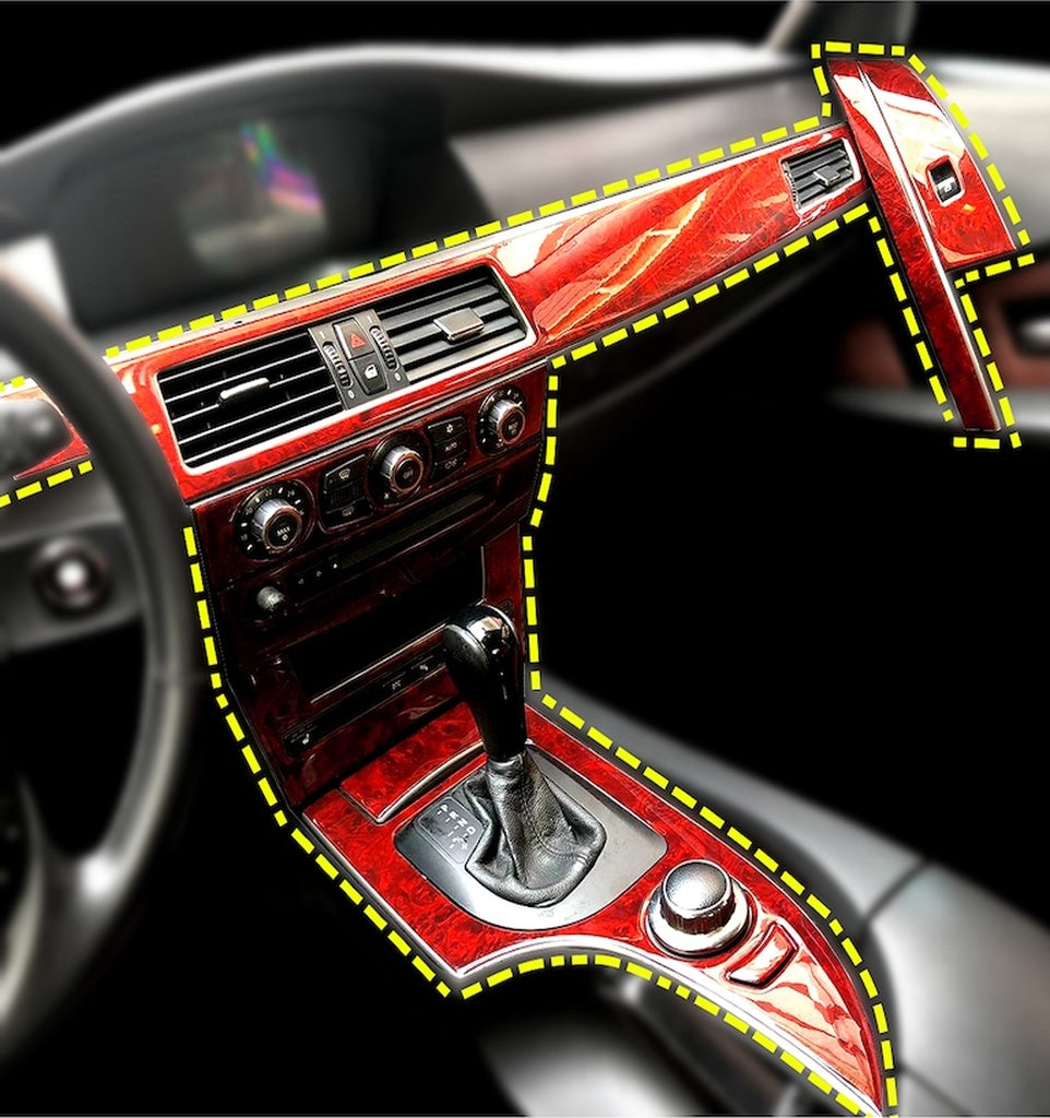 Bmw 5 E60-61 Dashboard Trim, Console, Mahogany Trim, Wood, Carbon-Silver