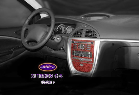 Citroen C5 Console/Mahogany Trim 2004+ 9.pcs (522109318)-Silver