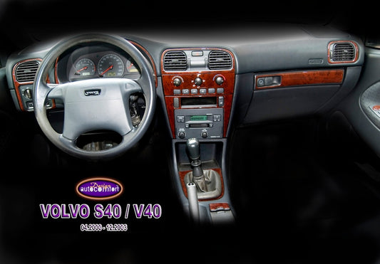 Volvo S40 Console/Mahogany Trim Digital A/C 2001+-Silver