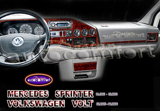 Volkswagen Volt Lt35 Console/Mahogany Trim 2005-2006 16.pcs-Silver