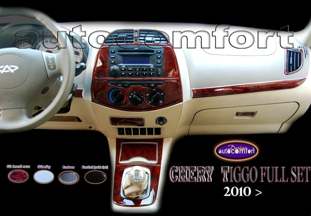 Chery Tiggo Console/Mahogany Trim 2007+ 24.pcs Full Set (522514081)-Carbon