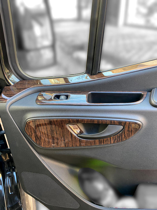 For Mercedes Sprinter W907 2019+ Trim Console Dashboard Decor Frame Set Cockpit Decor Dashboard Kit Wood Carbon Silver Black Cover Coating