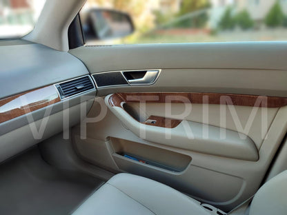 For Audi A6 Trim Console Dashboard Decor Frame Set Cockpit Decor Dashboard Kit Wood Carbon Silver Black Trim Cover Coating Set