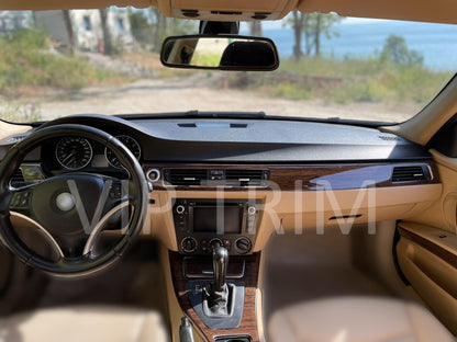 For E90, E92 Trim Console Dashboard Decor Frame Set Cockpit Decor Dashboard Kit Wood Carbon Silver Black Trim Cover Coating Set