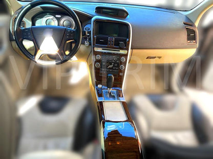 For XC60 Trim Console Dashboard Decor Frame Set Cockpit Decor Dashboard Kit Wood Carbon Silver Black Trim Cover Coating Set