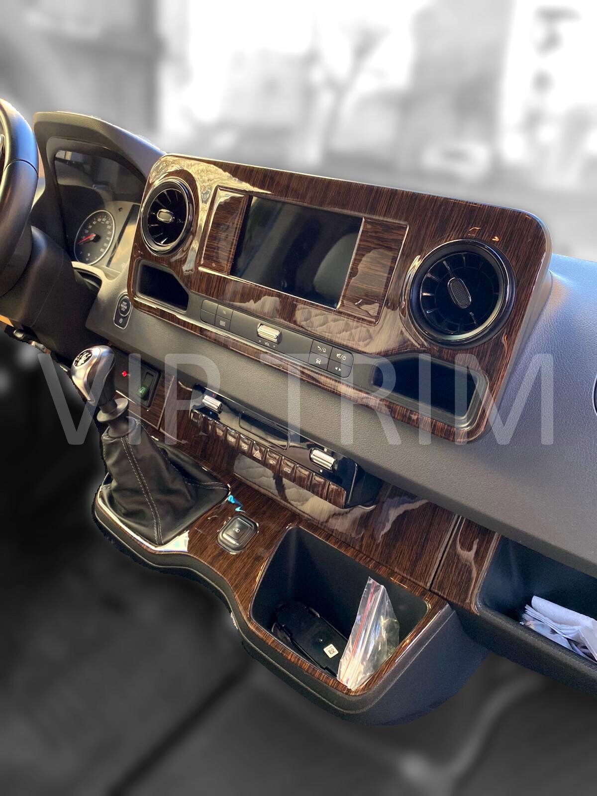 For Mercedes Sprinter W907 2020+ Trim Console Dashboard Decor Frame Set Cockpit Decor Dashboard Kit Wood Carbon Silver Black Cover Coating