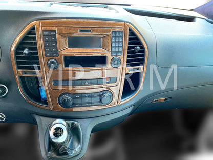 For Mercedes Vito V Class W447 2014+ Trim Console Dashboard Decor Frame Set Cockpit Decor Dashboard Kit Wood Carbon Black Cover Coating